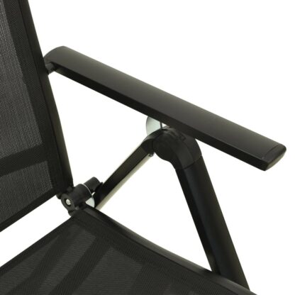 scaune de gradina pliante 2 buc negru textilenaaluminiu 6