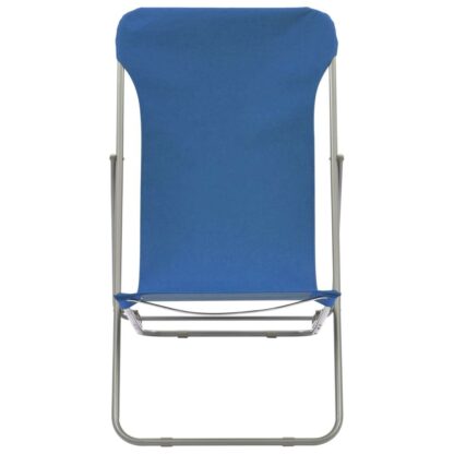 scaune de plaja pliabile 2 buc albastru oel esatura oxford 2