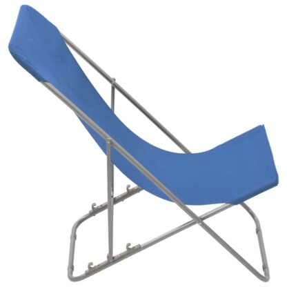 scaune de plaja pliabile 2 buc albastru oel esatura oxford 3