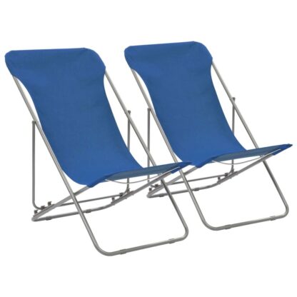 scaune de plaja pliabile 2 buc albastru oel esatura