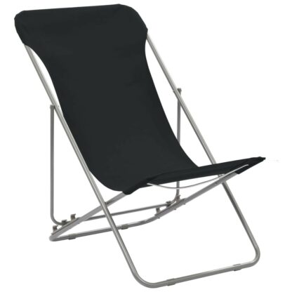 scaune de plaja pliabile 2 buc negru oel esatura oxford 1