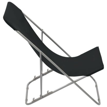 scaune de plaja pliabile 2 buc negru oel esatura oxford 3