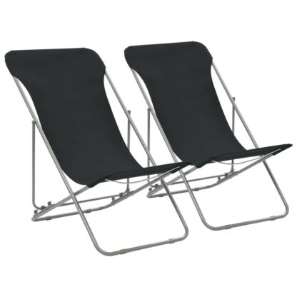 scaune de plaja pliabile 2 buc negru oel esatura