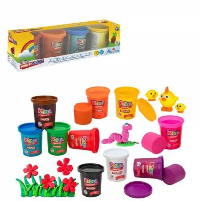 set 4 borcanele plastilina multicolora 110 grame