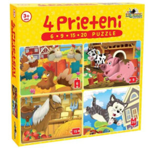 Set 4 puzzle animalute, prieteni mici