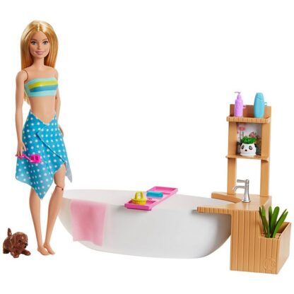 set barbie wellness and fitness papusa barbie cu cada 1