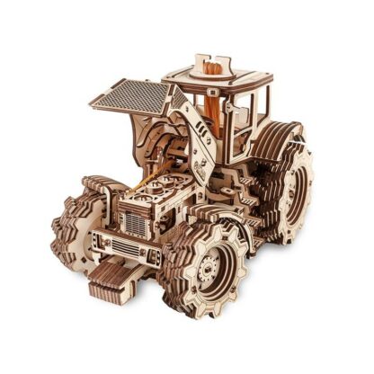 set constructie cu mecanism puzzle 3d tractor din lemn 357 piese ewa 2