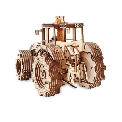 set constructie cu mecanism puzzle 3d tractor din lemn 357 piese ewa 3