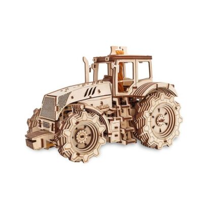 set constructie cu mecanism puzzle 3d tractor din lemn 357 piese ewa 4