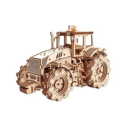 set constructie cu mecanism puzzle 3d tractor din lemn 357 piese ewa