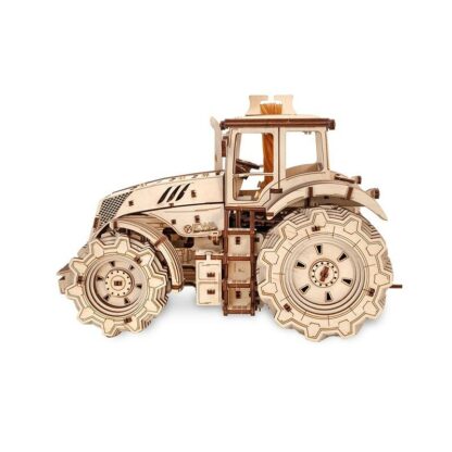 set constructie cu mecanism puzzle 3d tractor din lemn 357 piese ewa 5