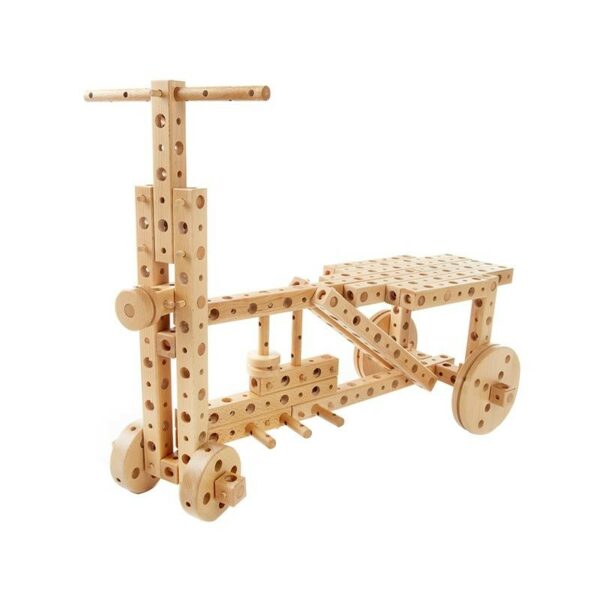 Set constructie mecanica din lemn Pony 02, 184 piese, Pony - imagine 13