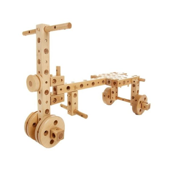 Set constructie mecanica din lemn Pony 02, 184 piese, Pony - imagine 10
