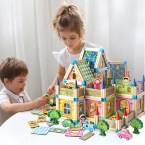 Set de constructie din lemn, Micul Arhitect, 268 piese