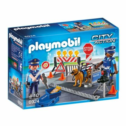 set de constructie playmobil city action blocaj rutier al politiei 6924