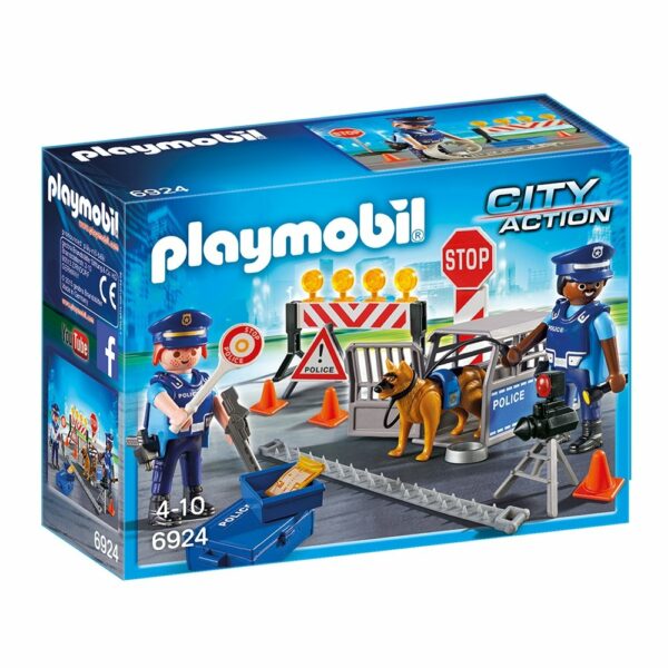 Set de constructie Playmobil City Action - Blocaj rutier al politiei (6924)