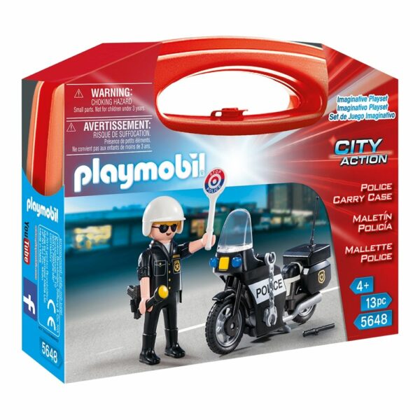 set de constructie portabil playmobil city action politie 5648