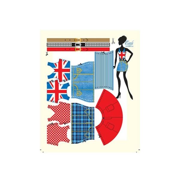 Set de croitorie hainute pentru papusi Couture Combi Red Blue, Dress Your Doll - imagine 2