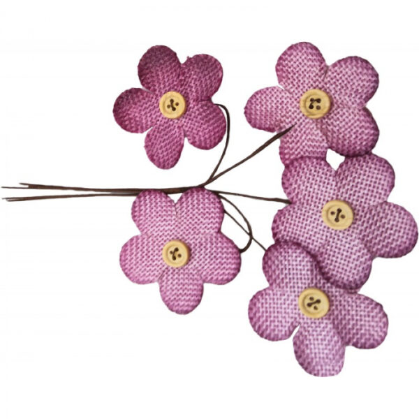 set flori din textil culoare roz 10 buc 3661 8506