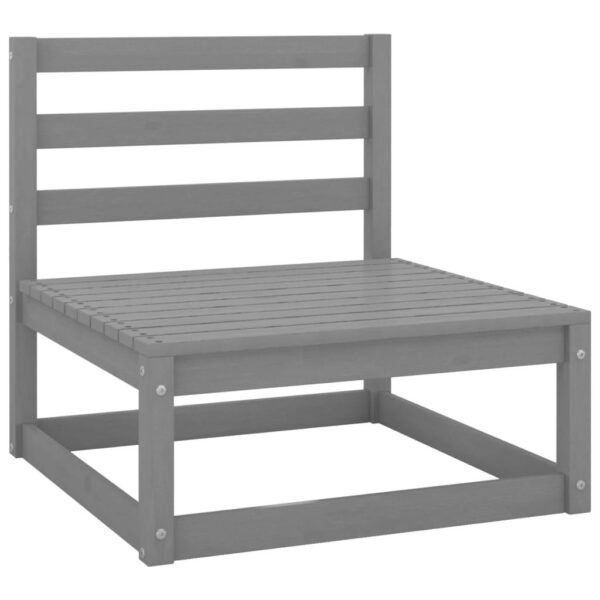 Set mobilier de gradina, 2 piese, gri, lemn masiv de pin - imagine 2