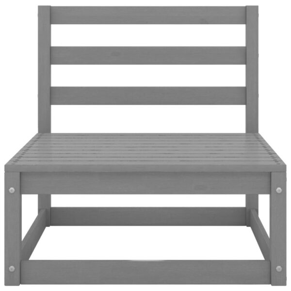 Set mobilier de gradina, 2 piese, gri, lemn masiv de pin - imagine 3