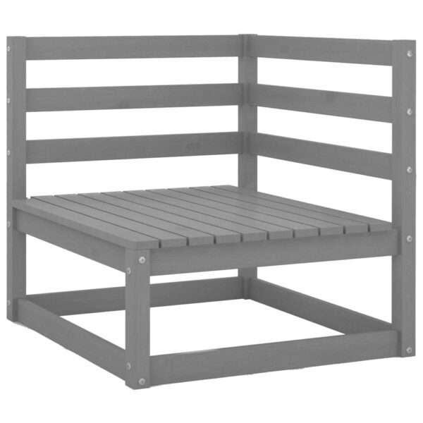 Set mobilier de gradina, 2 piese, gri, lemn masiv de pin - imagine 4
