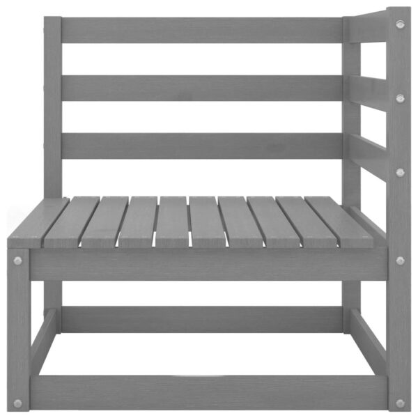Set mobilier de gradina, 2 piese, gri, lemn masiv de pin - imagine 5