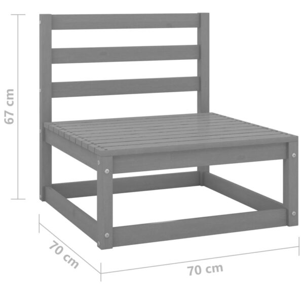 Set mobilier de gradina, 2 piese, gri, lemn masiv de pin - imagine 8