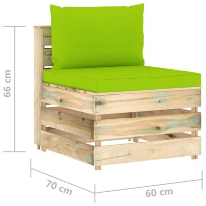 set mobilier gradina cu perne 12 piese lemn tratat verde 10