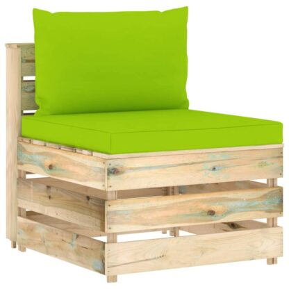 set mobilier gradina cu perne 12 piese lemn tratat verde 5