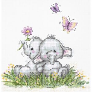 Set broderie cu ata si ac -Relaxare in iarba 19 x 19 cm