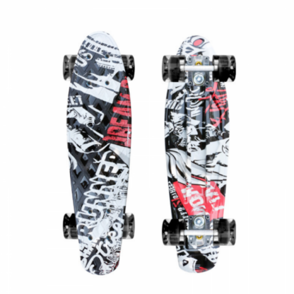 skateboard cu lumini 22 55 cm cruiser mini penny board graffiti color copie 2834 6679