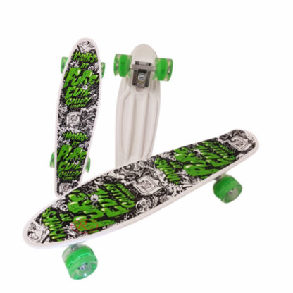 skateboard cu lumini 22 55 cm cruiser mini penny board negru portocaliu copie 2829 2370