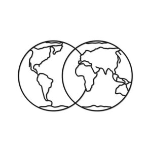 Puzzle 3D decorativ HEMISPHERES OF EARTH din lemn 91 piese @ EWA