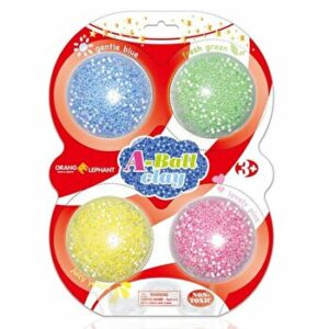 Spuma de modelat cu sclipici, never dry, 4 culori