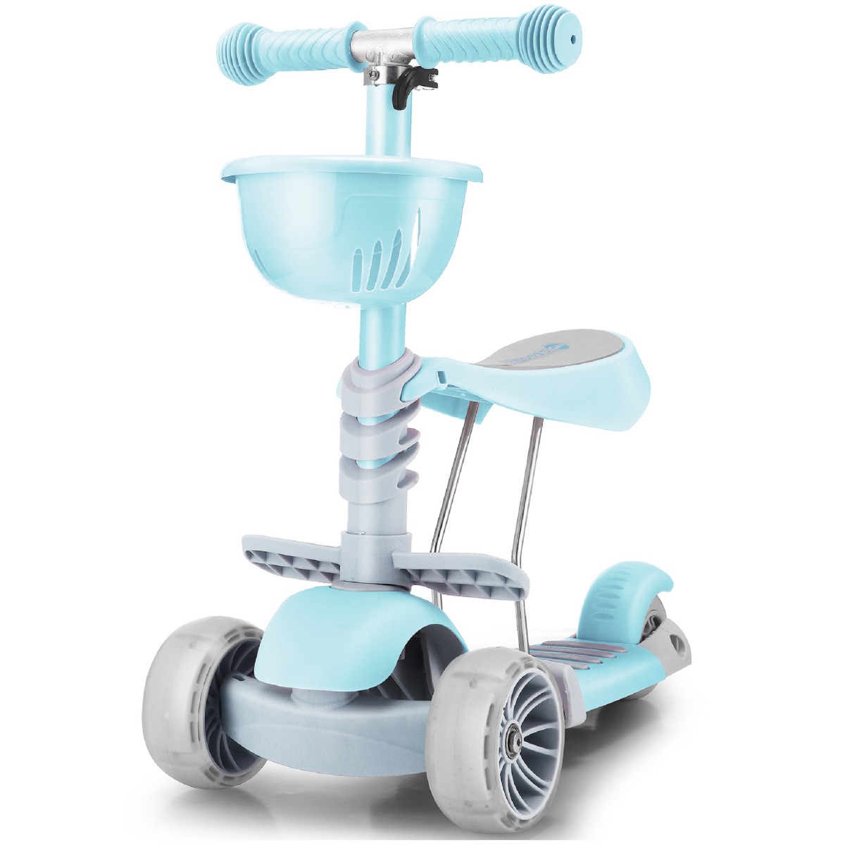 Trotineta cu roti luminoase, 3 in 1, Kinder XS Action One, Albastru 1 Trotineta cu roti luminoase, 3 in 1, Kinder XS Action One, Albastru