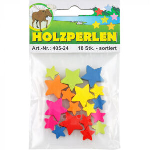 Stelute din lemn, colorate, 12 mici si 6 mari, 6 culori