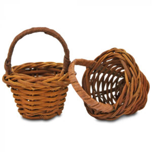 Set 2 cosulete mici ornamentale, din rachita, cu toarta