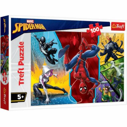 tf16347 001w puzzle trefl spiderman cu susul in jos 100 piese