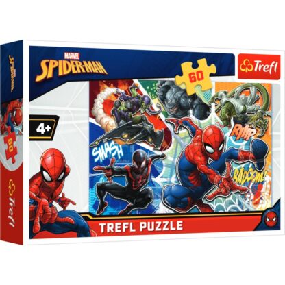 tf17311 001w puzzle trefl 60 piese curajosul spiderman 1