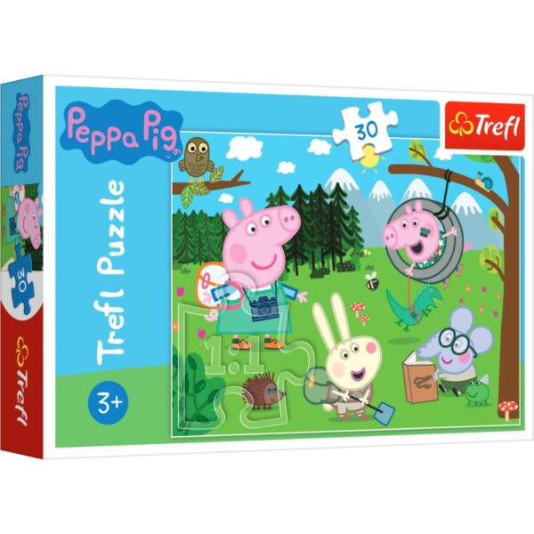 Puzzle Trefl 30 piese, Expeditie in padure, Peppa Pig