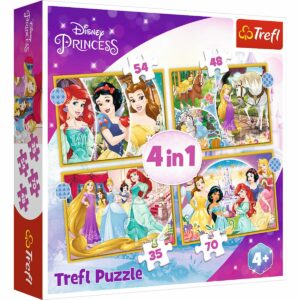 Puzzle Trefl 4 in 1, O zi fericita, Disney Princess (35, 48, 54, 70 piese)