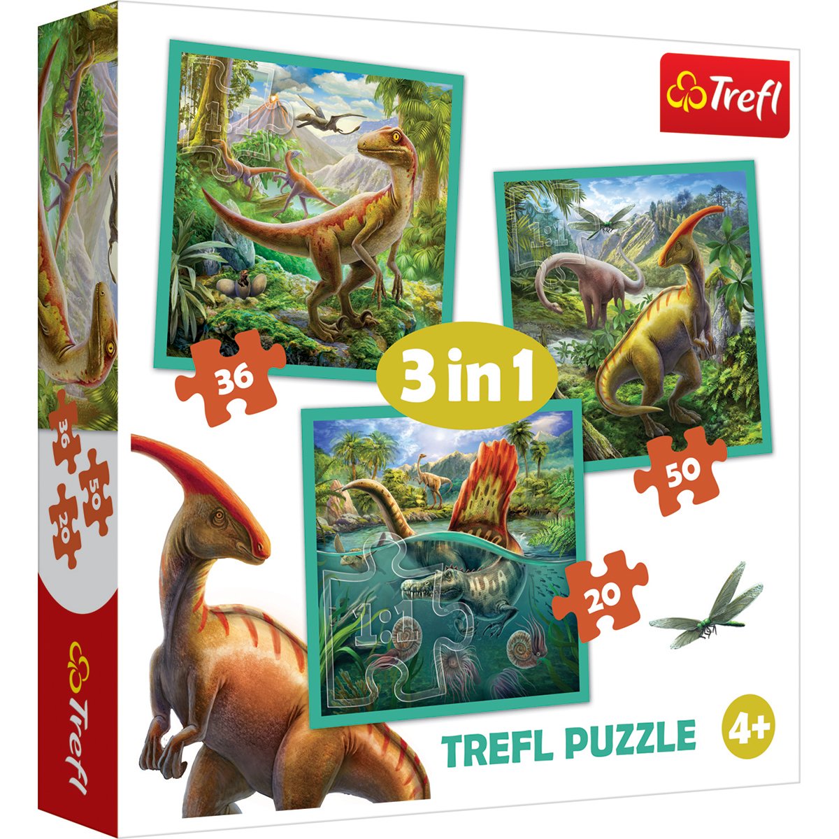 Puzzle Trefl 3 in 1, Lumea extraordinara a dinozaurilor 1 Puzzle Trefl 3 in 1, Lumea extraordinara a dinozaurilor