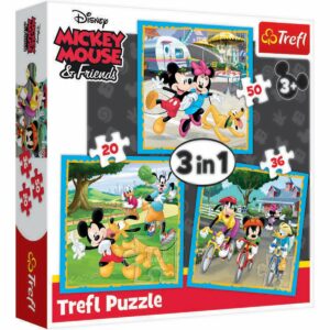 Puzzle 3 in 1 Trefl, Mickey Mouse si prietenii (20, 36, 50 piese)