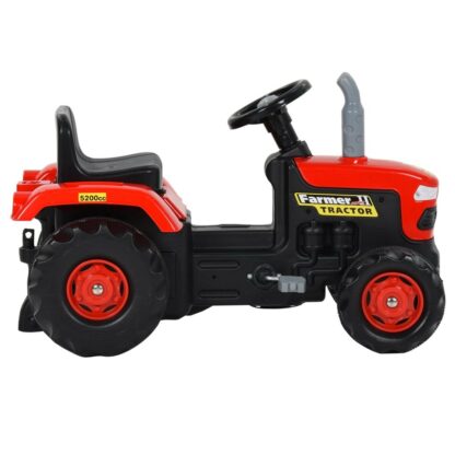 tractor pentru copii cu pedale rou i negru 4