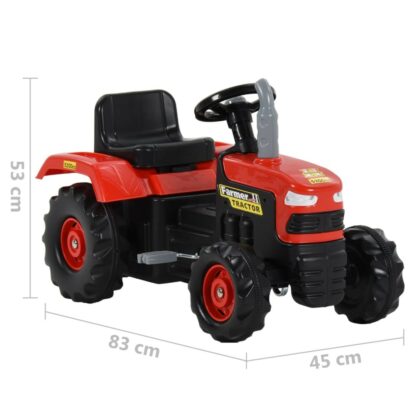 tractor pentru copii cu pedale rou i negru 7