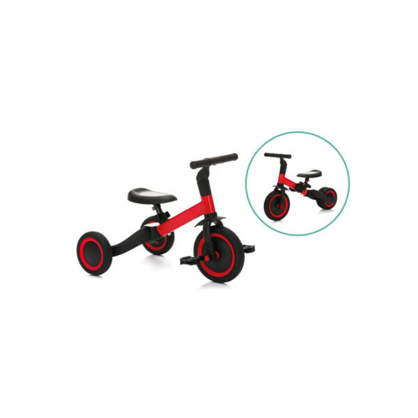 tricicleta transformabila in bicicleta fara pedale red black fillikid