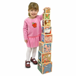 Turn Piramida Montessori din lemn cu 8 cuburi