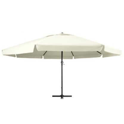 umbrela de soare cu stalp aluminiu alb nisipiu 600 cm 1