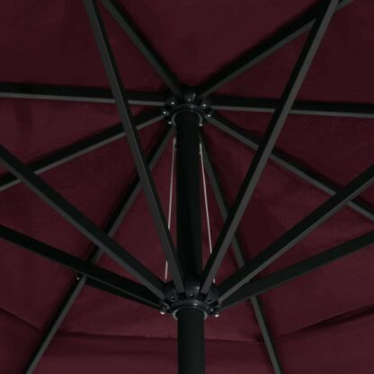 umbrela de soare de exterior stalp aluminiu rou bordo 600 cm 3
